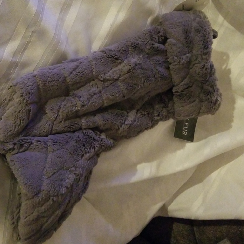 Gray (faux) fur Christmas Stocking